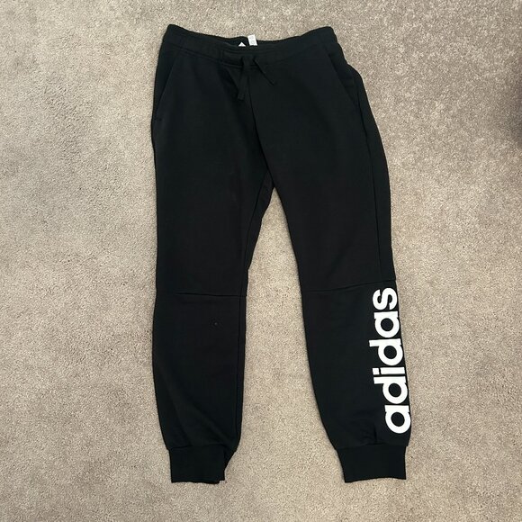 Adidas Black Jogger Sweatpants – Logo Print | Size M - Picture 1 of 1